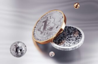 a bitcoin in a box surrounded by other coins